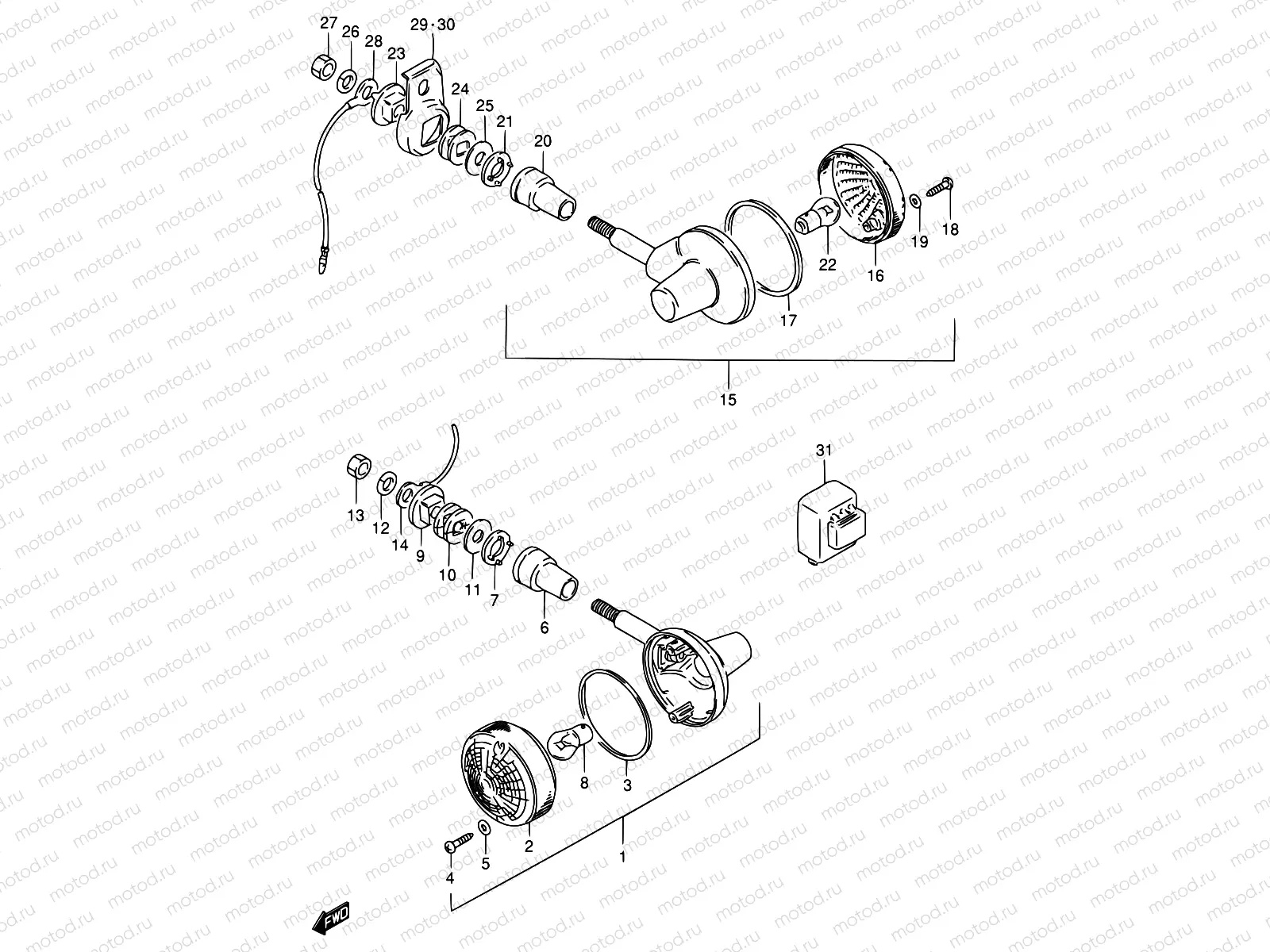 27 - TURN SIGNAL LAMP (MODEL Z/D/K E04)
