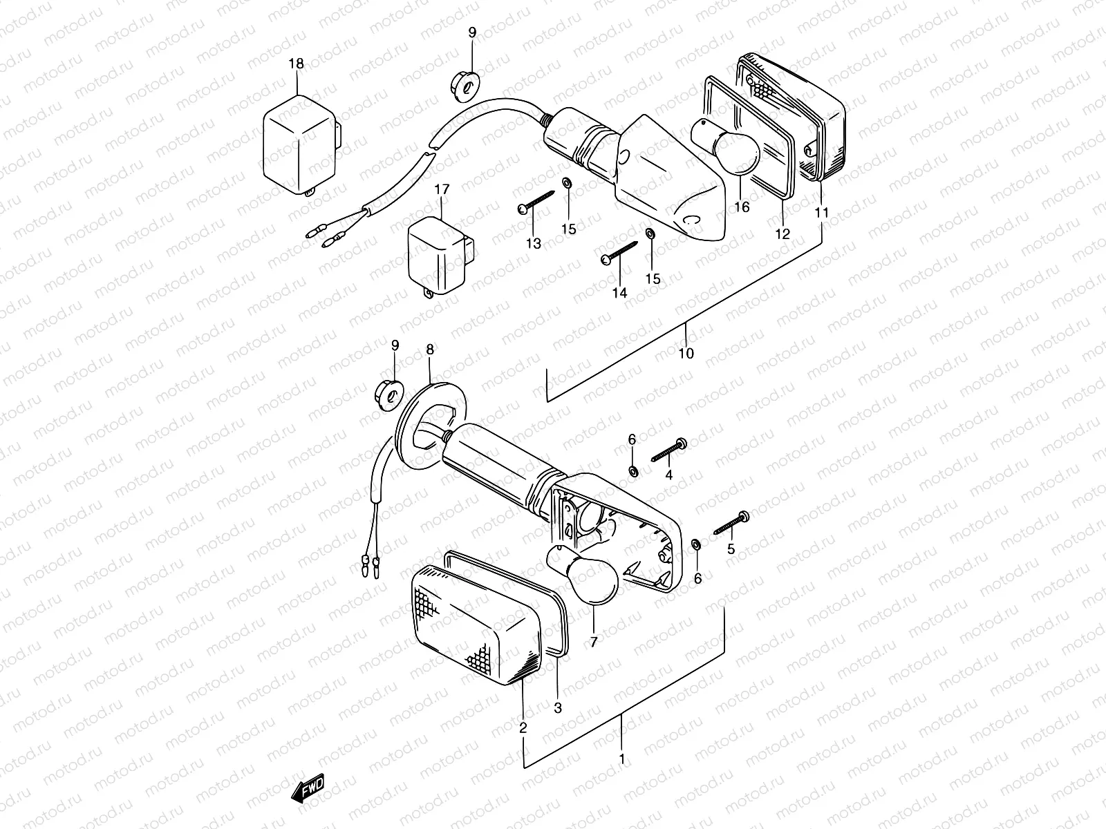 27 - TURNSIGNAL LAMP (MODEL K/L/M/N/P/R)