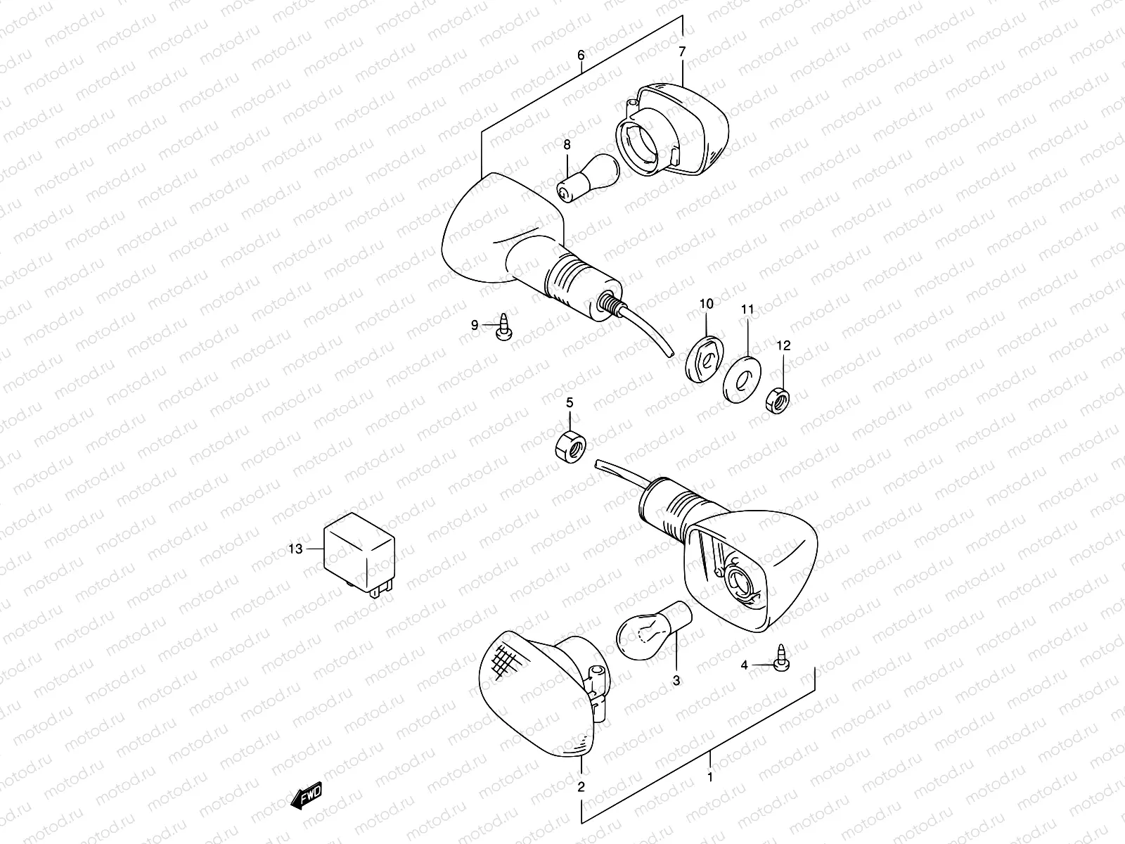 27 - TURNSIGNAL LAMP (SV650X/UX/Y/UY/K1/UK1/K2/UK2)