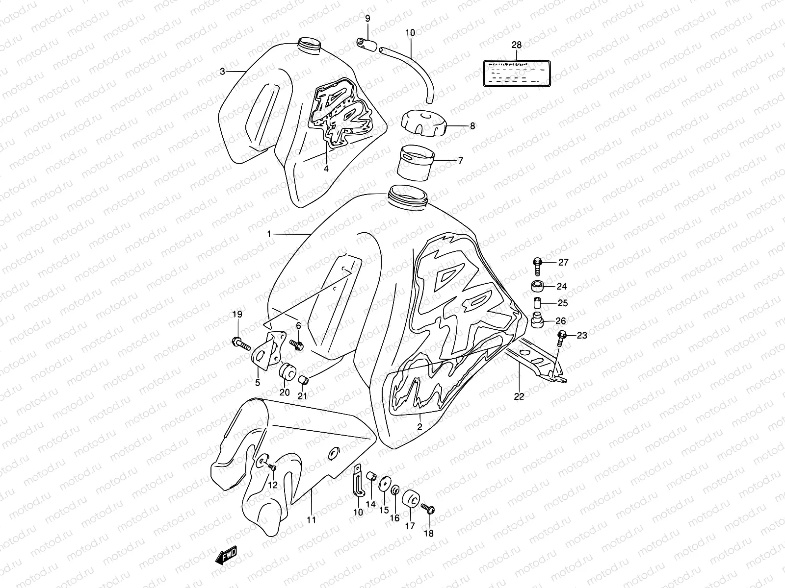 27A - FUEL TANK (MODEL N/P)