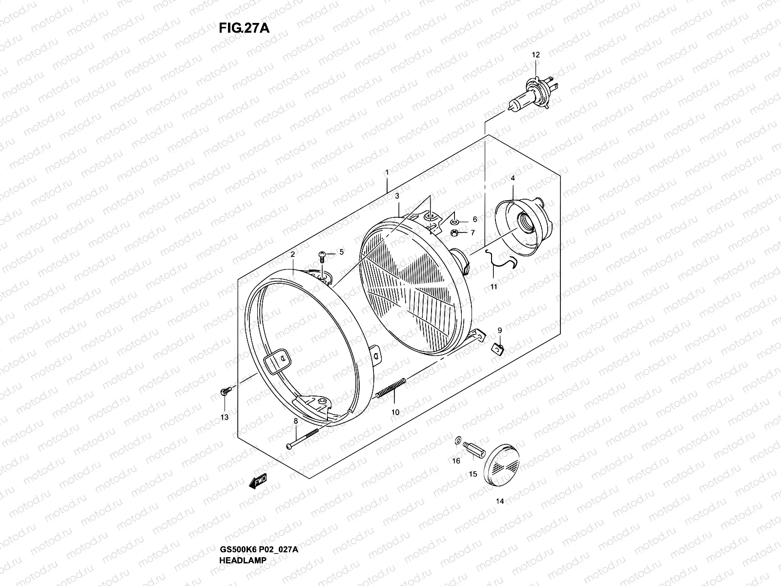 27A - HEADLAMP (GS500K4/K5/K6 P24)