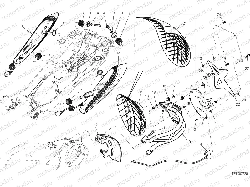 27A - NUMBER PLATE HOLDER - TAIL LIGHT » LIGHTING SYSTEM