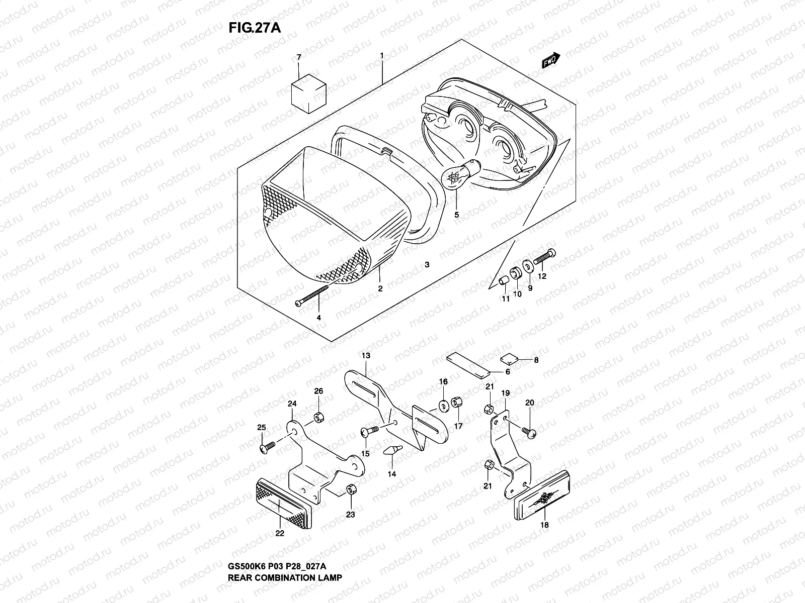 27A - REAR COMBINATION LAMP (MODEL K4/K5/K6)