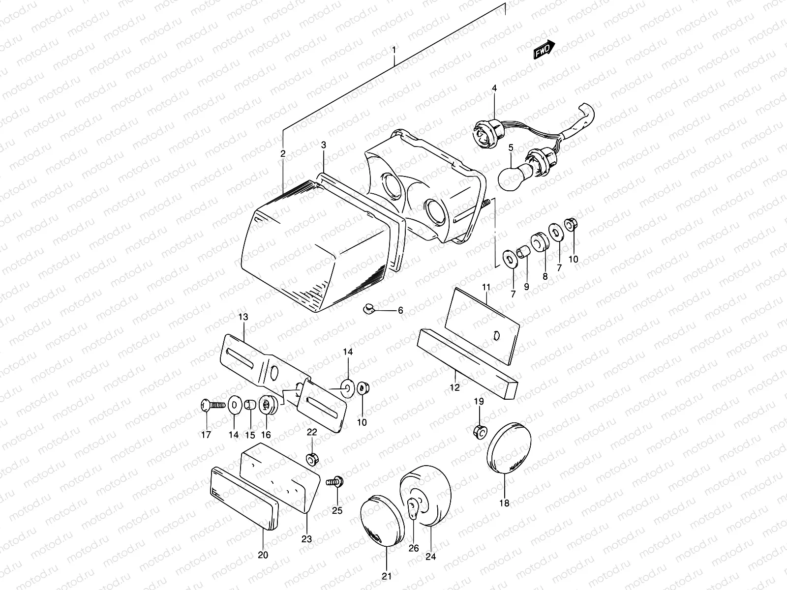 27A - REAR COMBINATION LAMP (MODEL T)