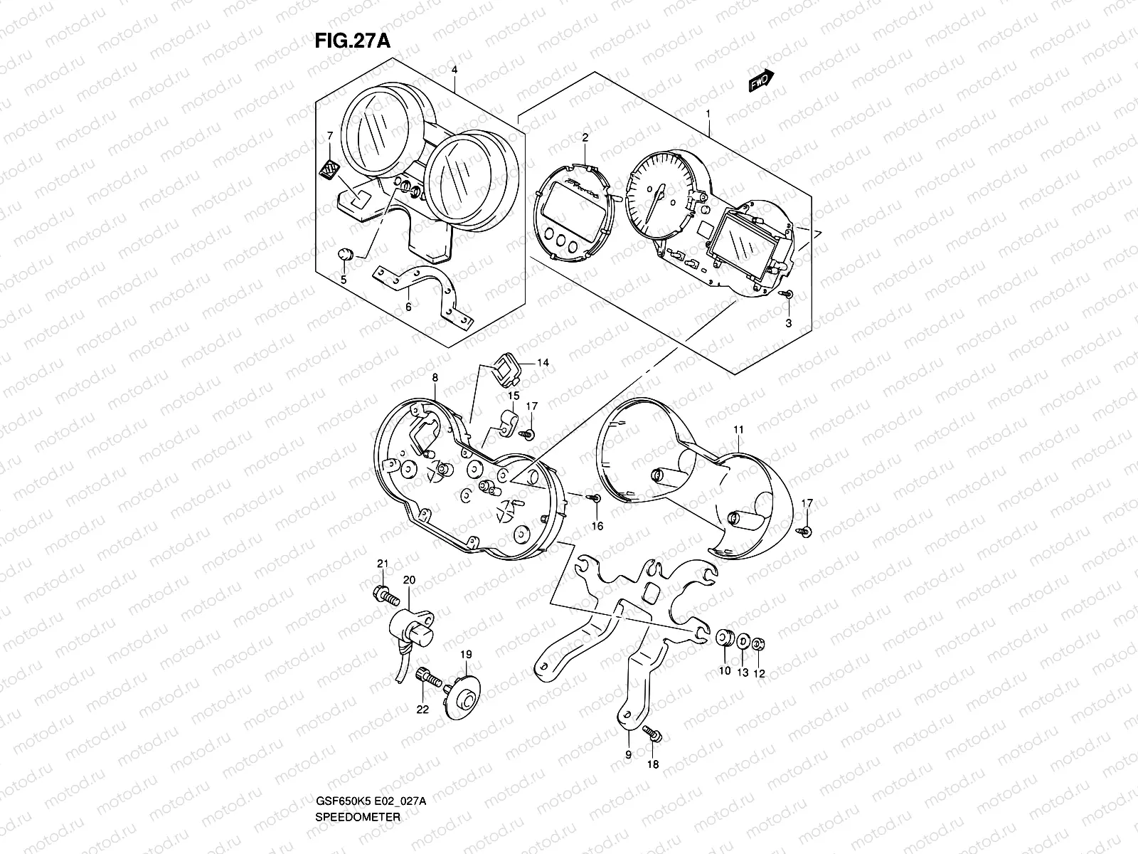 27A - SPEEDOMETER (GSF650AK5/AK6/UAK5/UAK6)