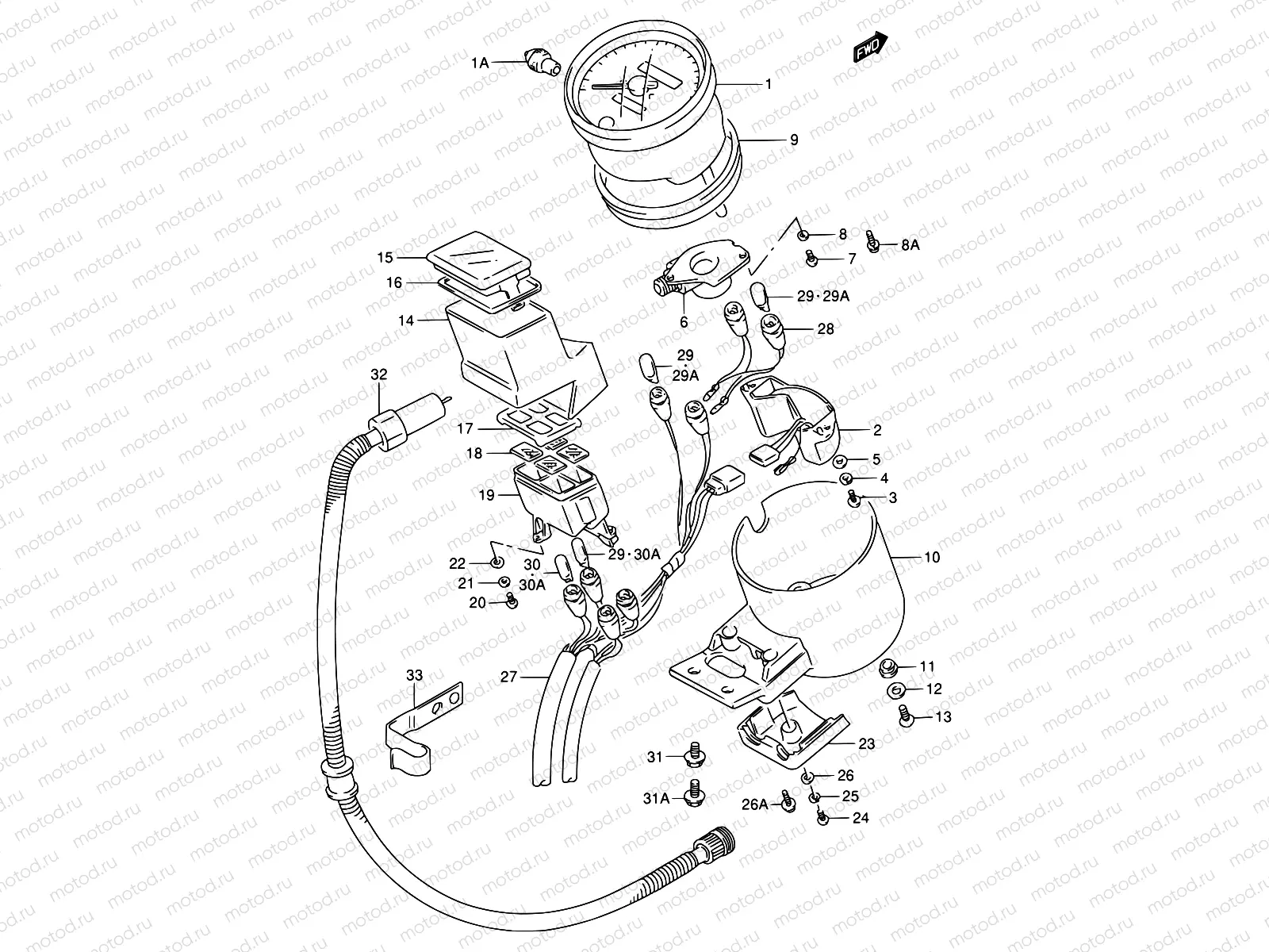 27A - SPEEDOMETER (MODEL T/V)