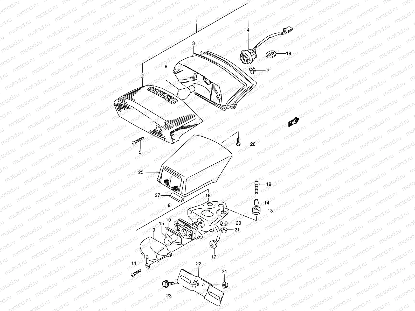 27A - TAIL LAMP (MODEL P/R/S/T)