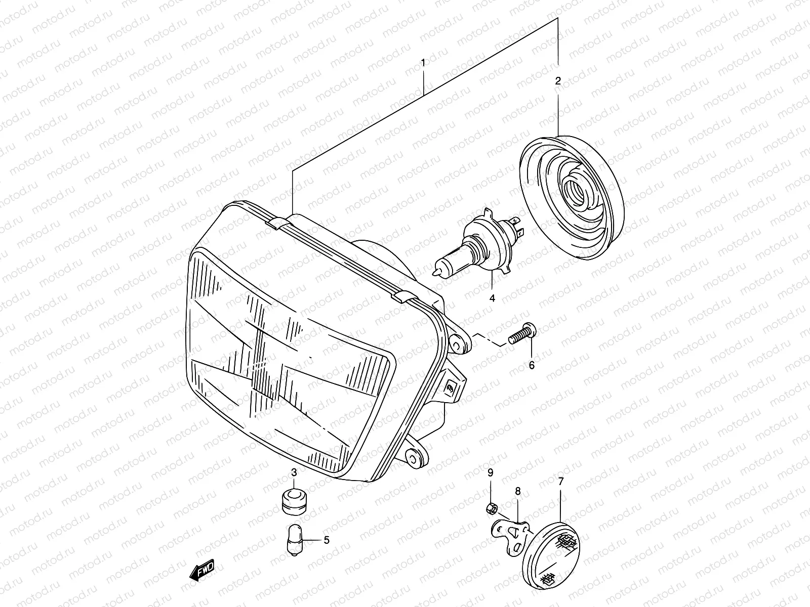 27B - HEADLAMP (GSF600ST/SV/SW/SX/SUT/SUV/SUW/SUX)