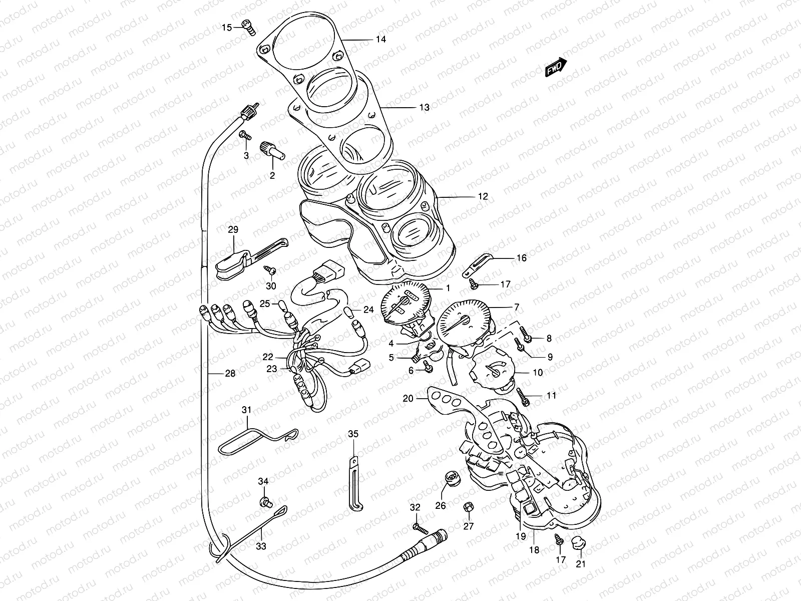 27B - SPEEDOMETER (MODEL T/V/W)