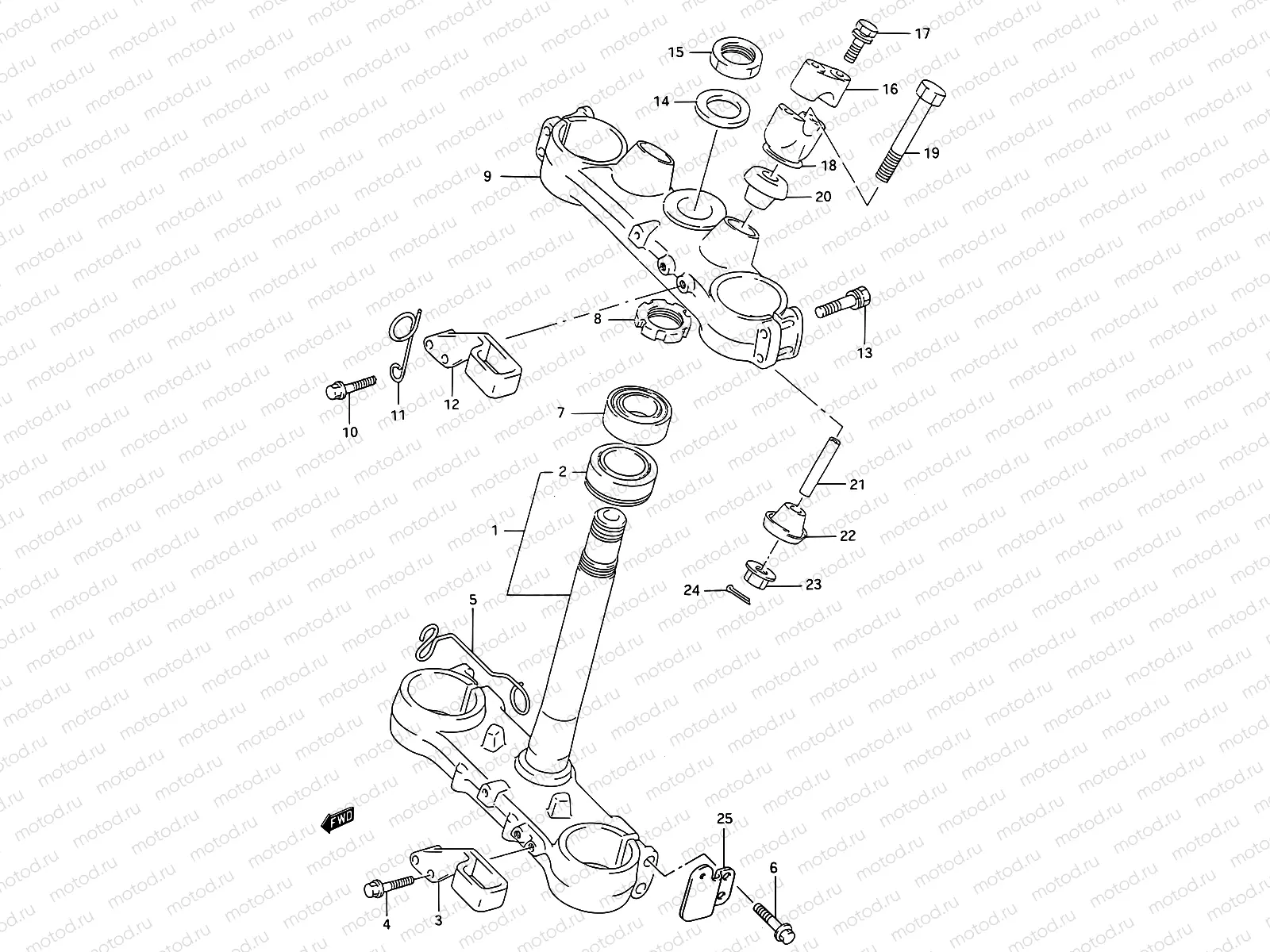 27B - STEERING STEM (MODEL P/R)
