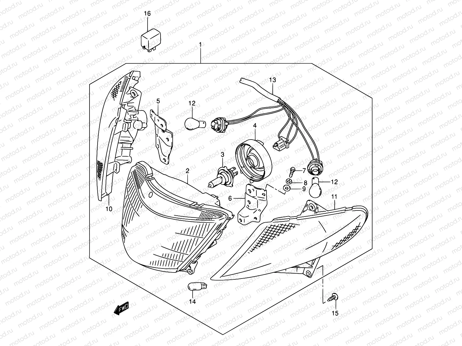 27C - FRONT COMBINATION LAMP (MODEL K1/K2 E19,E54,P37)