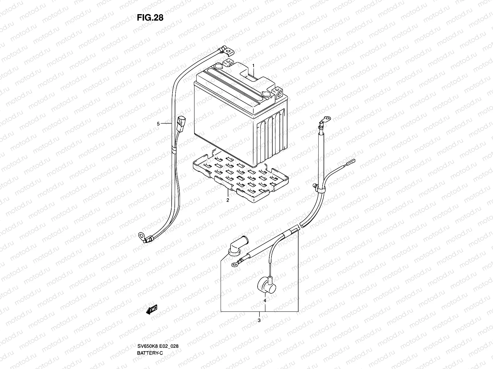 28 - BATTERY (FOR SV650A/SV650UA/SV650SA/SV650SUA/ASU)