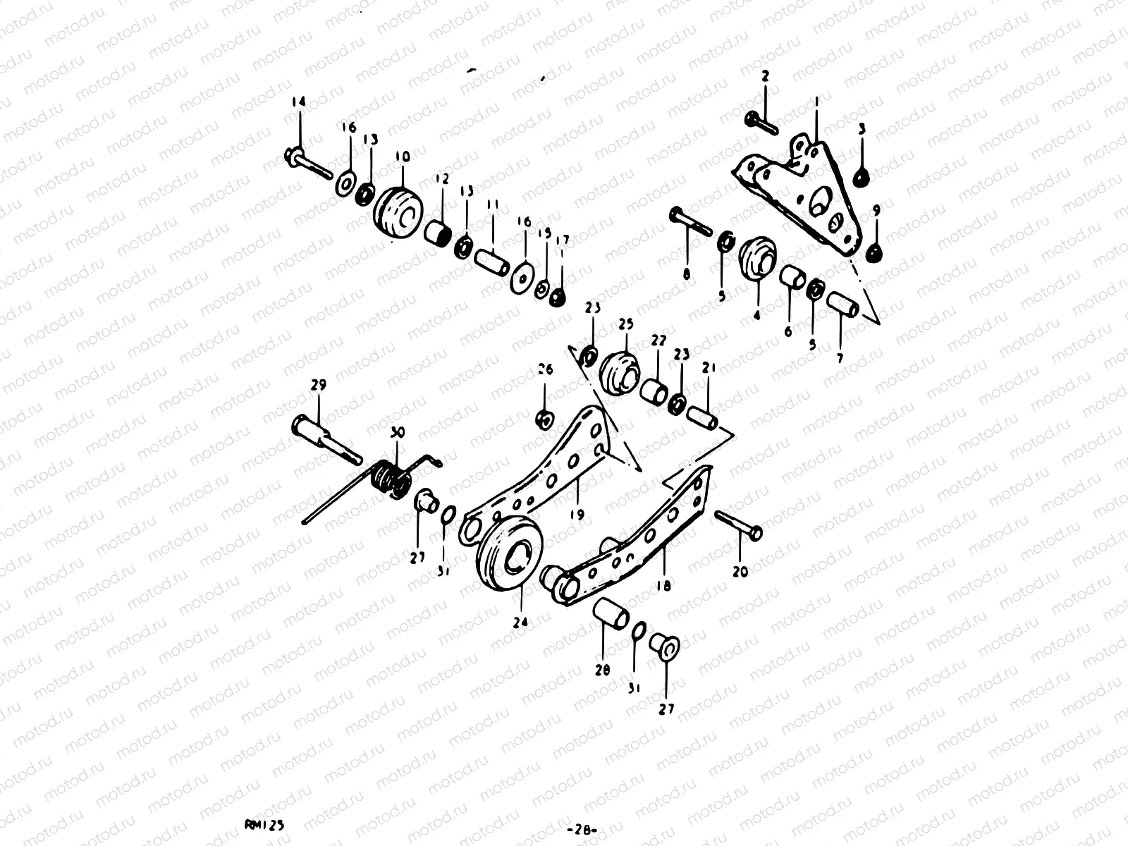 28 - CHAIN GUIDE (RM125N)