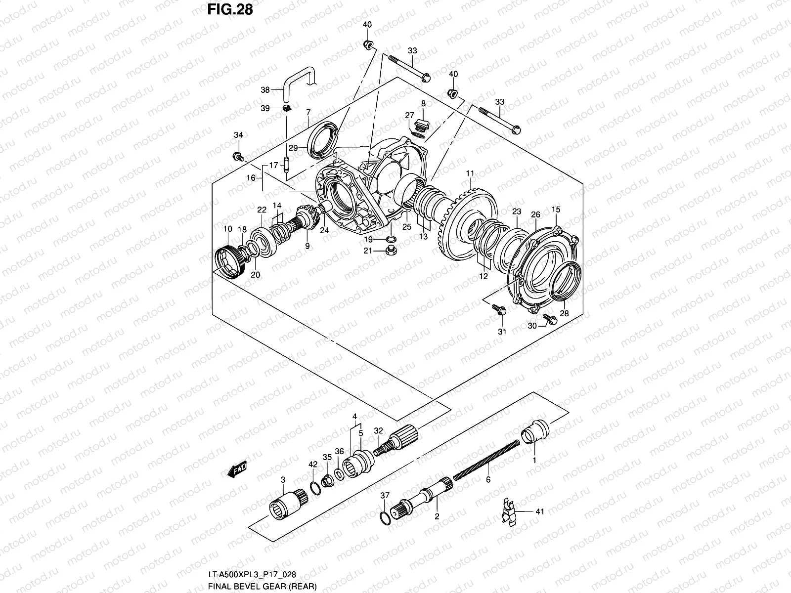 28 - FINAL BEVEL GEAR (REAR)