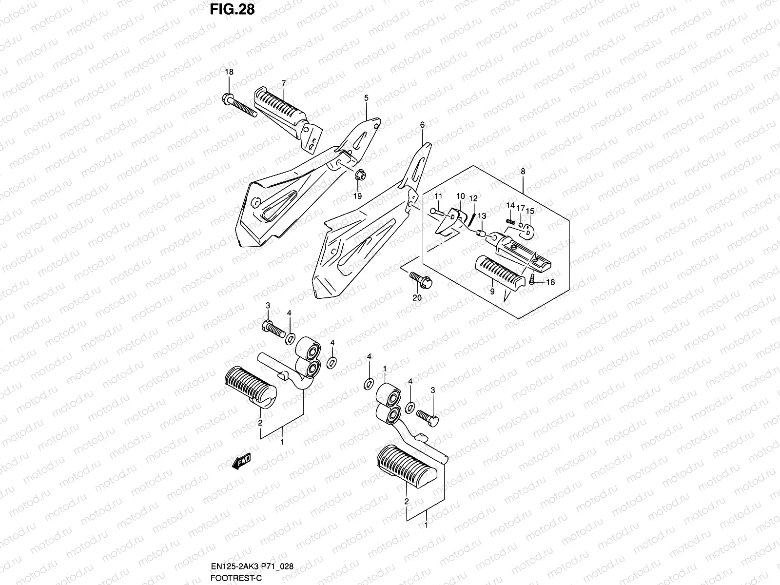 28 - FOOTREST (EN125-2AK3/AK7/AK8)
