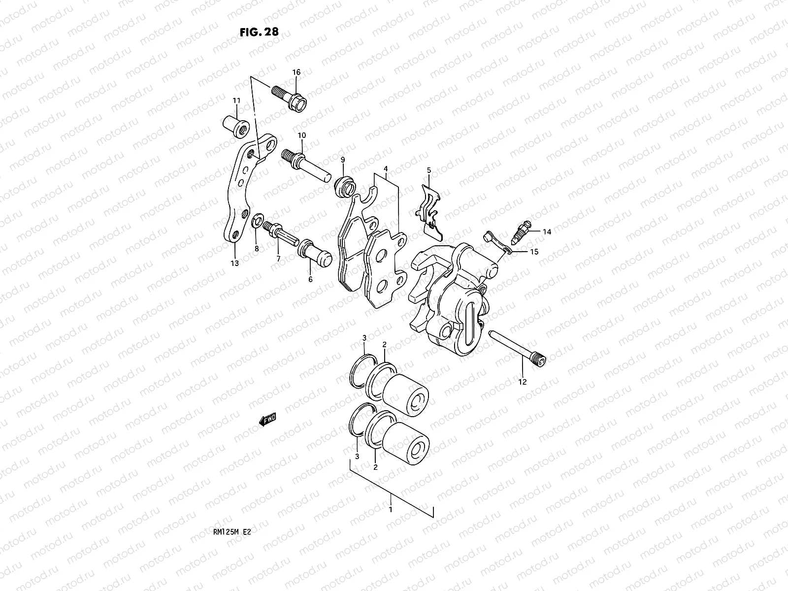 28 - FRONT CALIPER (MODEL K/L)