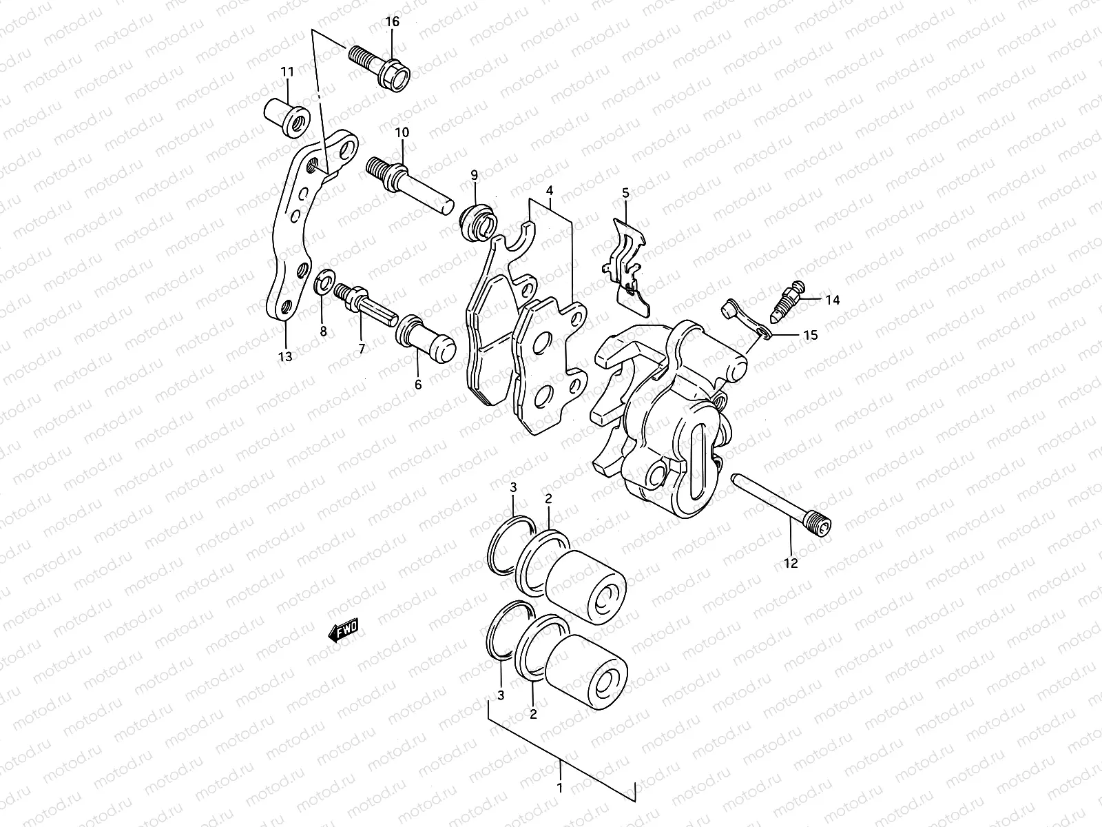 28 - FRONT CALIPER (MODEL K/L)