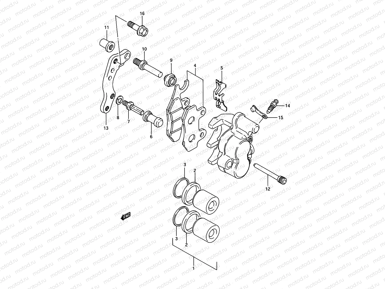 28 - FRONT CALIPER (MODEL N/P/R)