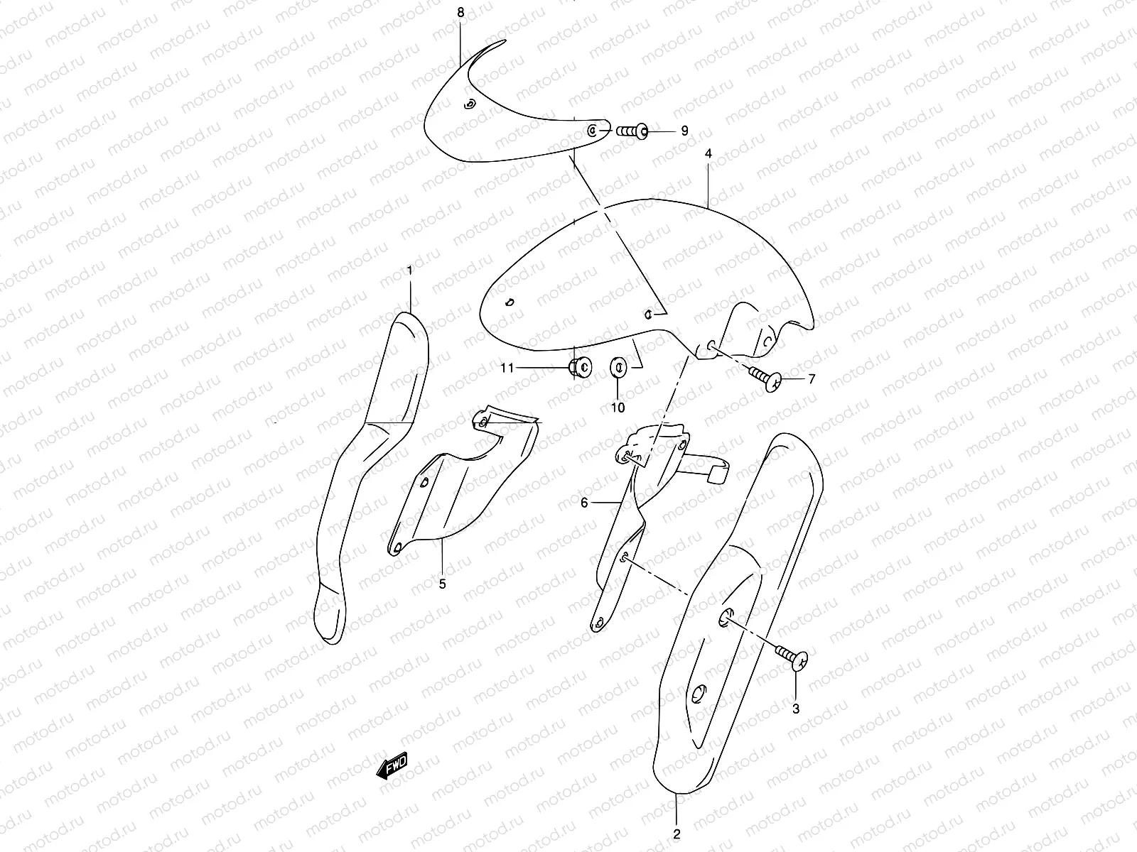 28 - FRONT FENDER (MODEL W/X)