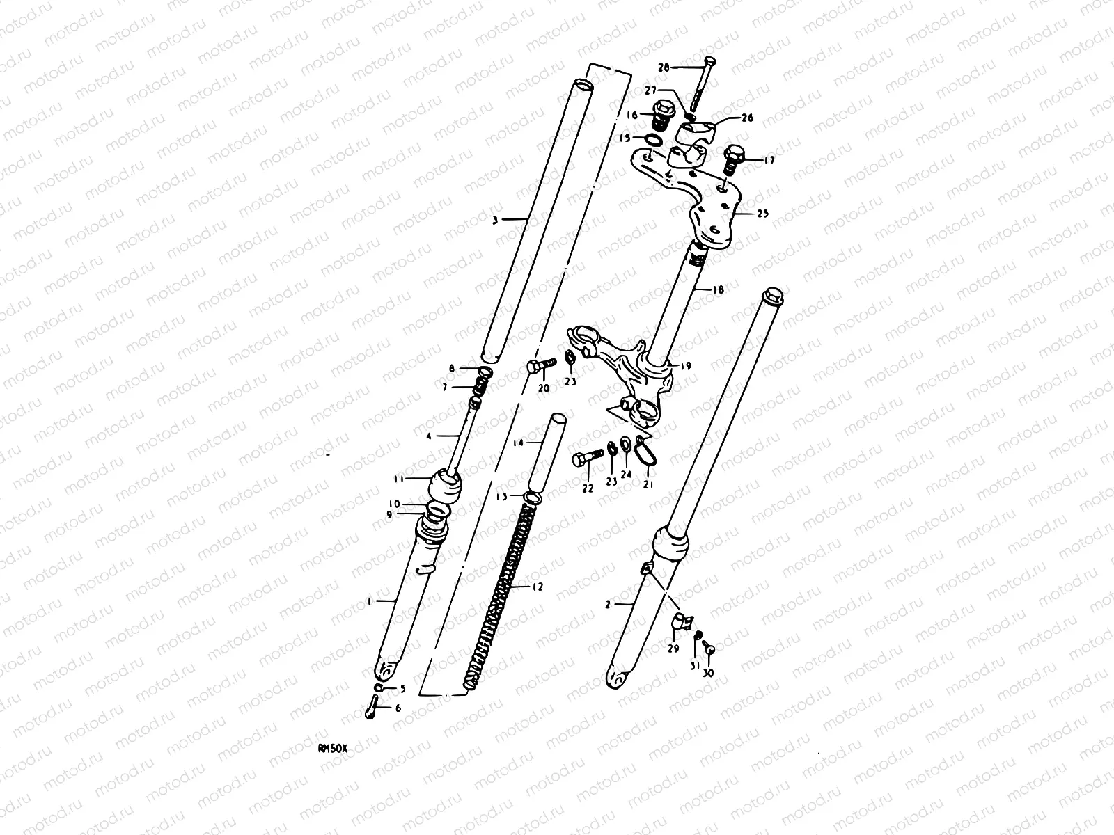 28 - FRONT FORK (RM50C)