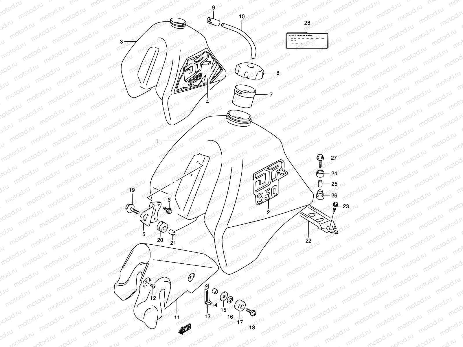 28 - FUEL TANK (MODEL L/M)