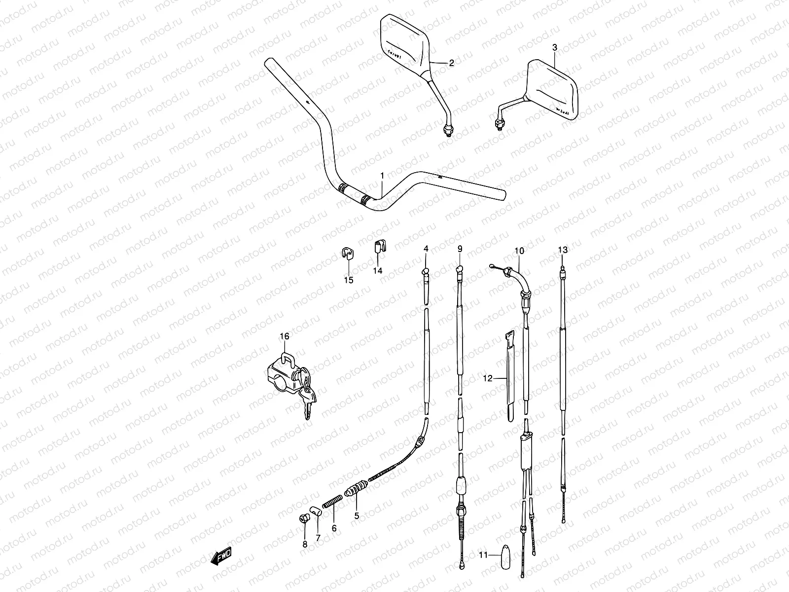 28 - HANDLE BAR - CONTROL CABLE