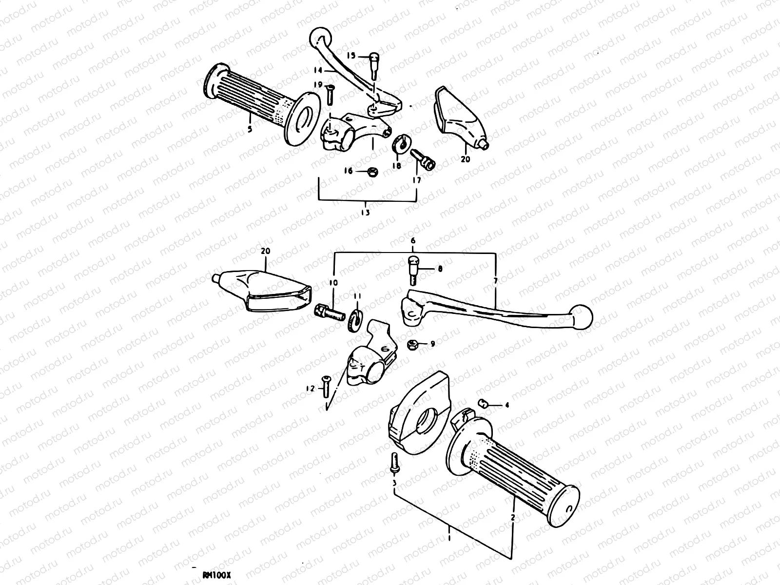 28 - HANDLE GRIP - LEVER (RM100N)