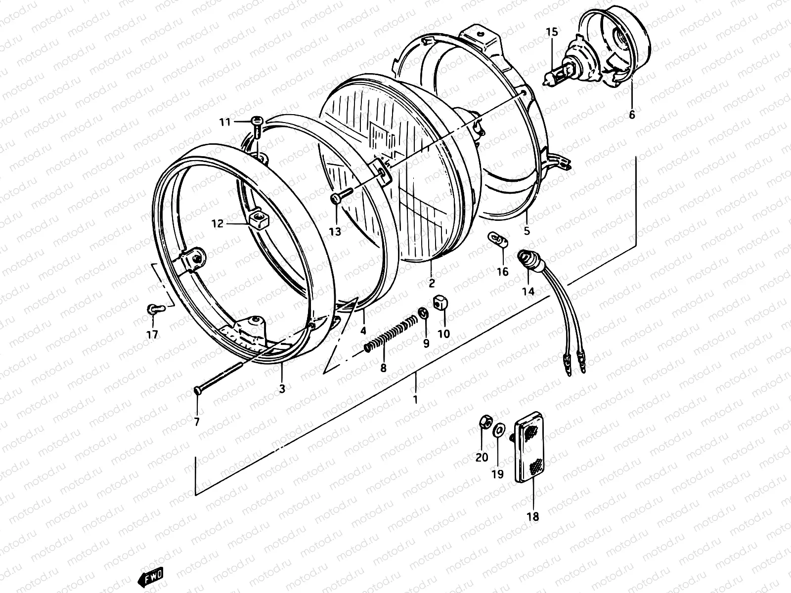 28 - HEADLAMP (GSX750EE)