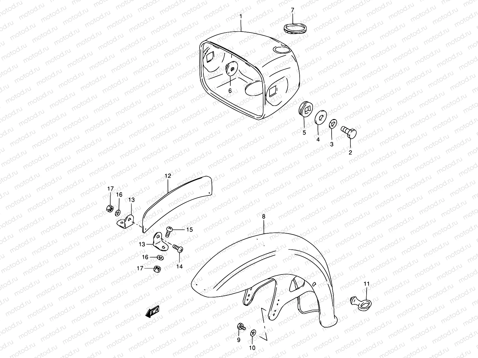 28 - HEADLAMP HOUSING - FRONT FENDER