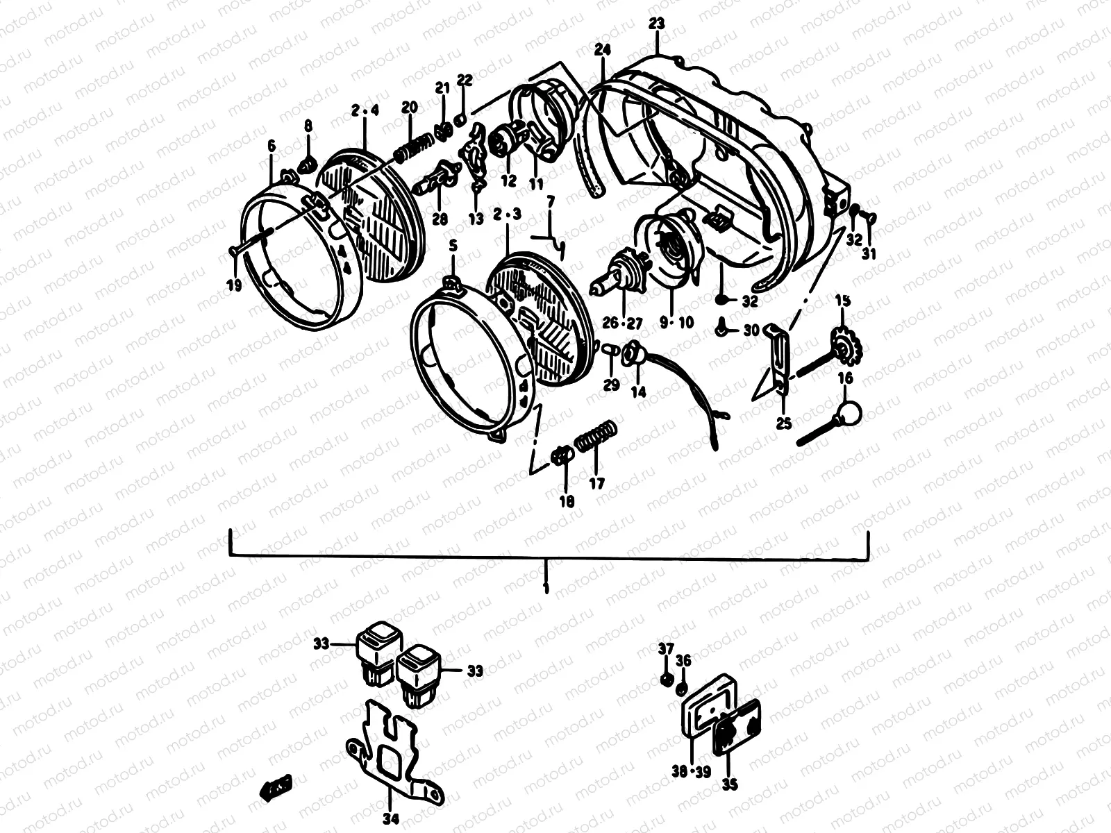 28 - HEADLAMP (MODEL G/H E01,2,4,6,15,16,17,21,22,24,25,39,53)