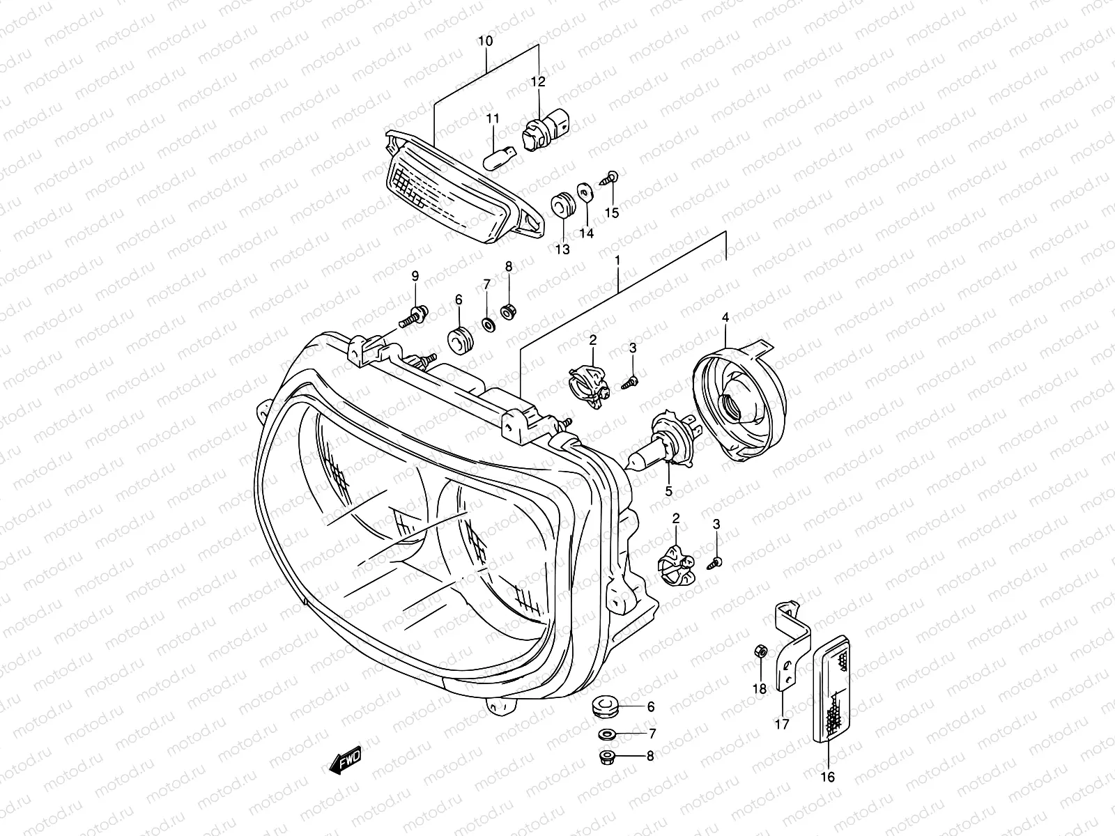 28 - HEADLAMP (MODEL P/R)