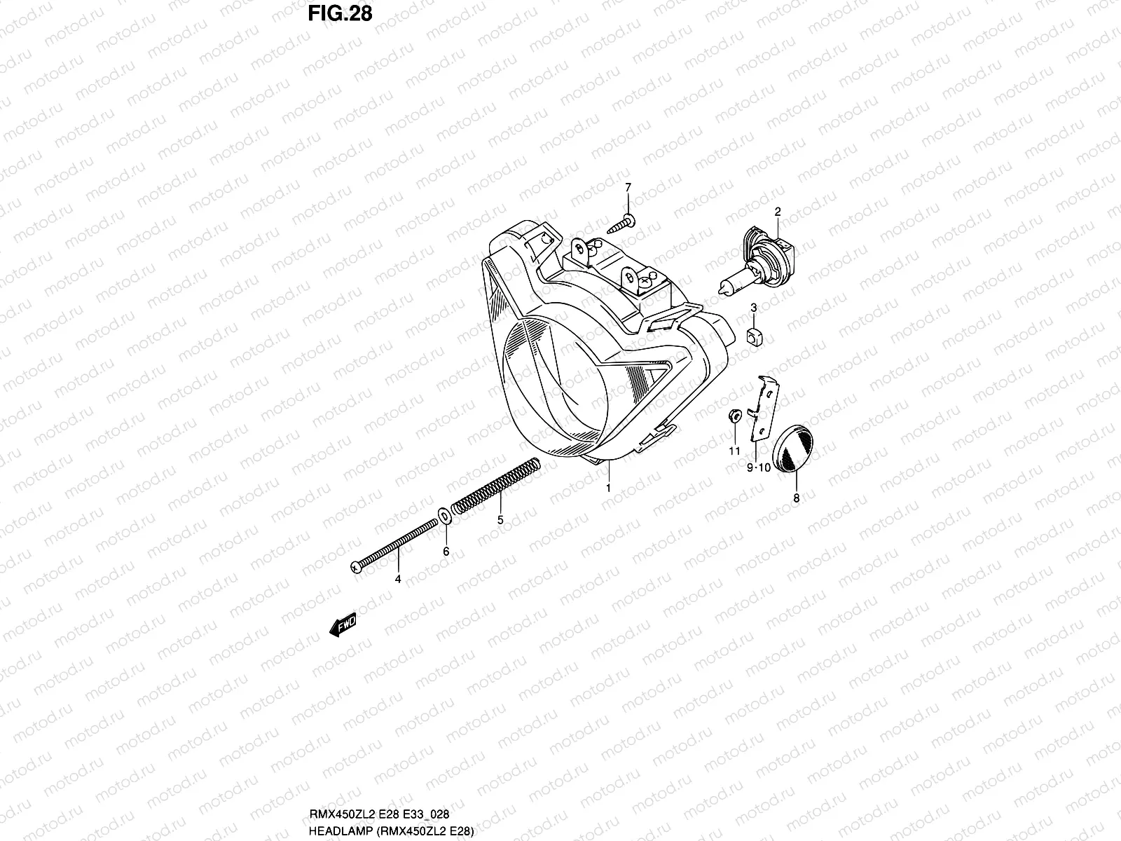 28 - HEADLAMP (RMX450ZL2 E28)