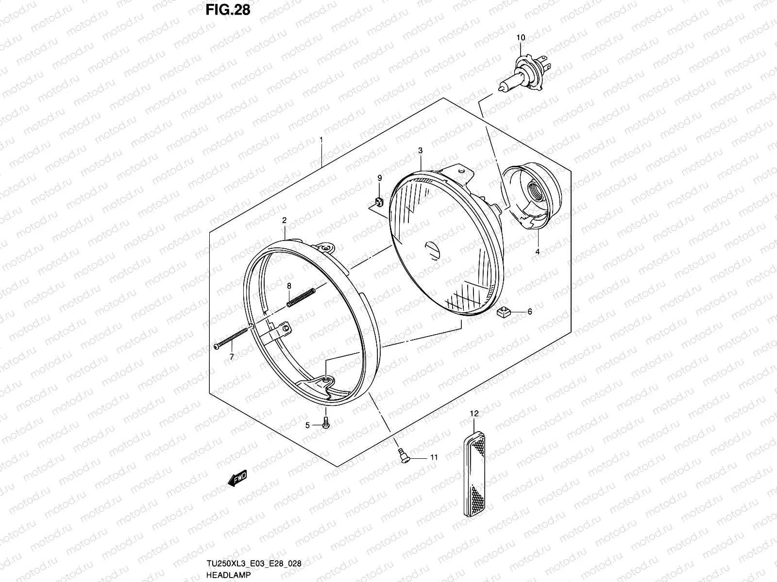 28 - HEADLAMP (TU250XL3 E28)