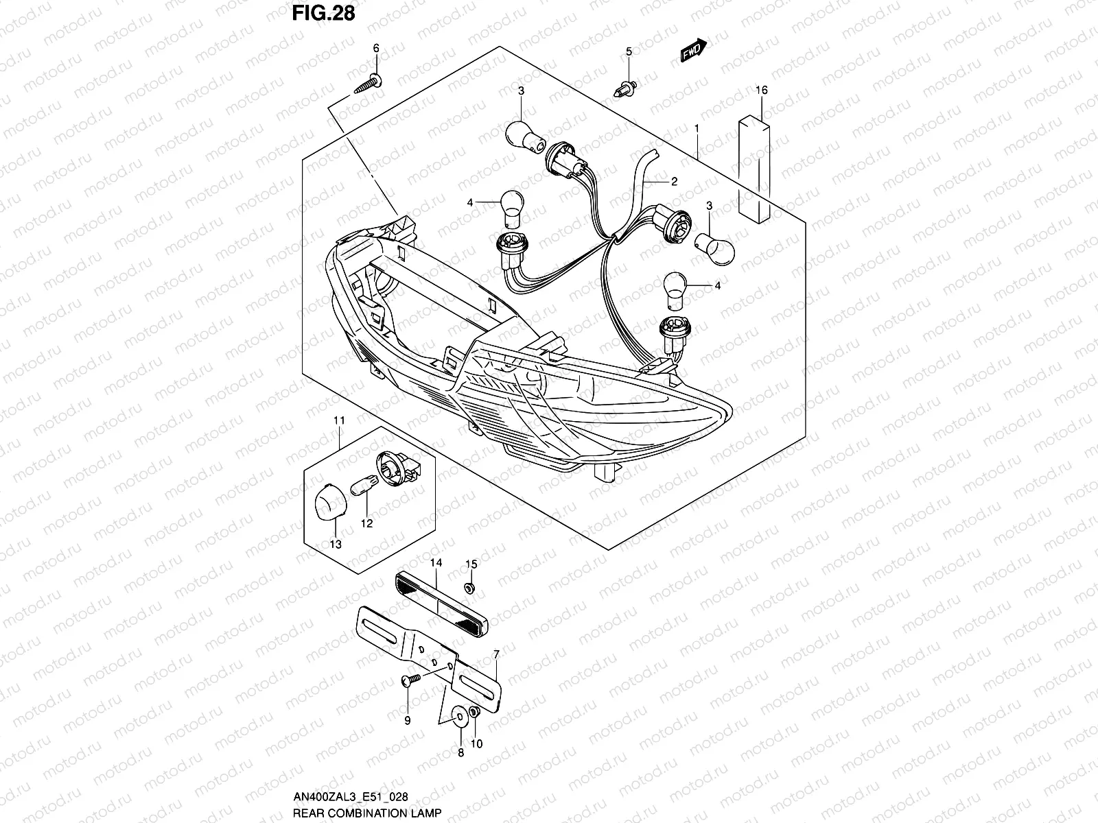 28 - REAR COMBINATION LAMP