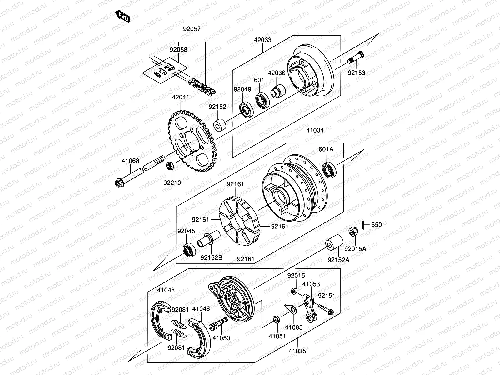 28 - REAR HUB(DR-Z110 K3/K4)