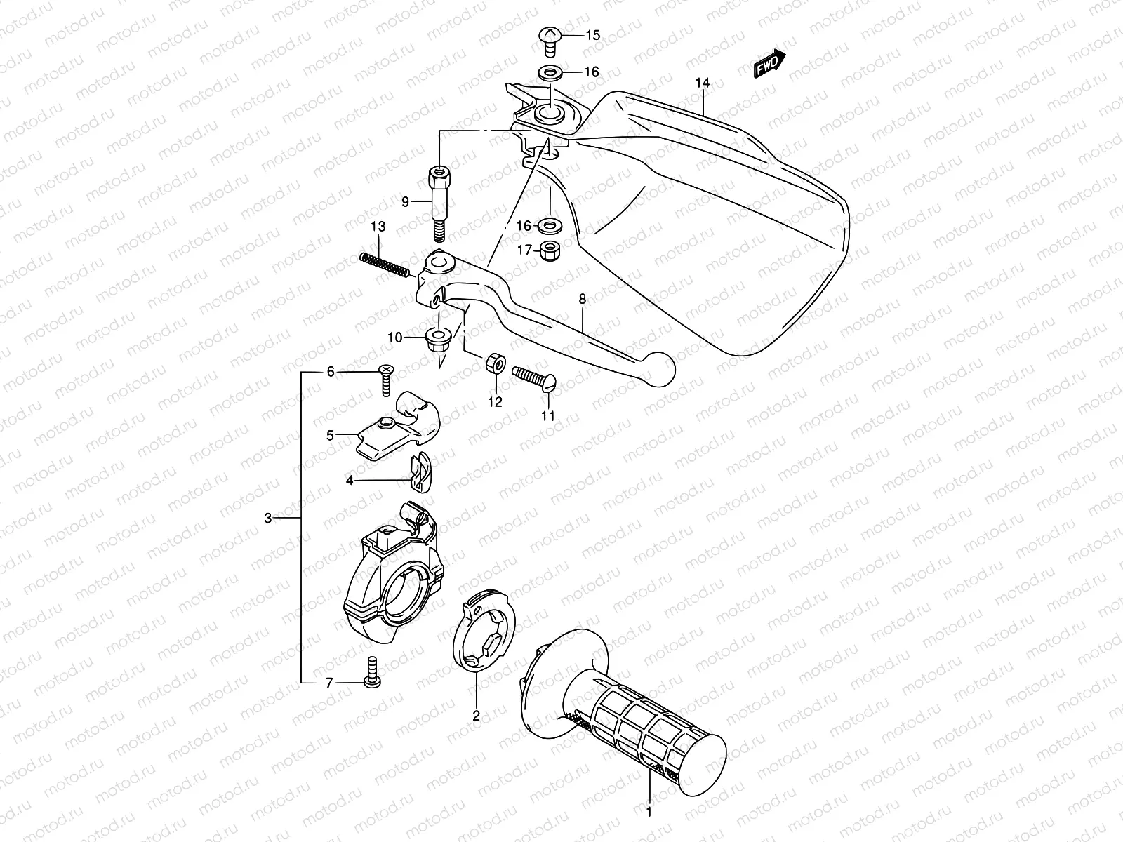 28 - RIGHT KNUCKLE COVER (MODEL K/L/M)
