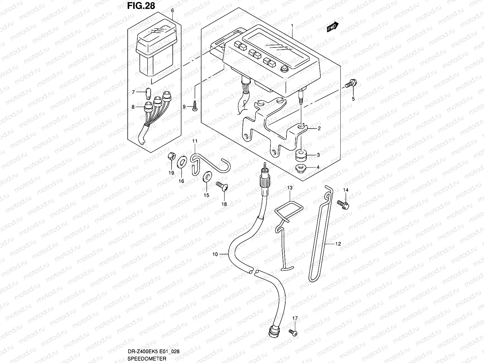 28 - SPEEDOMETER (DR-Z400EK5/K6/K7/K9 E24)