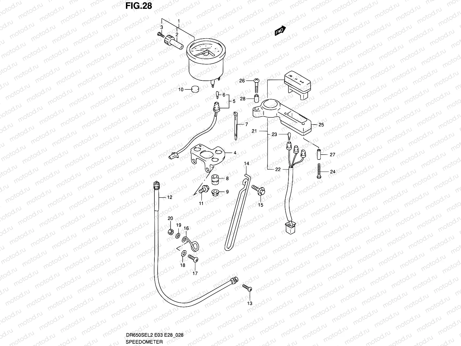 28 - SPEEDOMETER (DR650SEL2 E33)