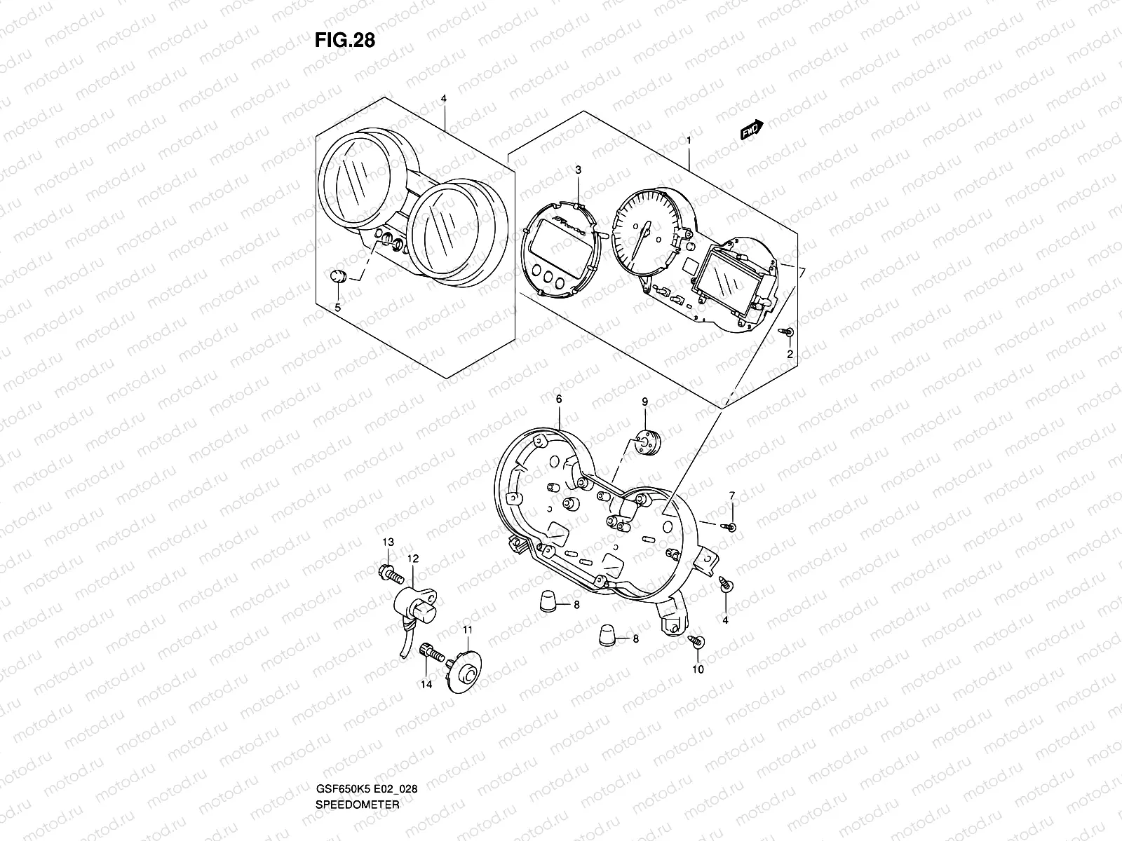 28 - SPEEDOMETER (GSF650SK5/SK6/SUK5/SUK6)