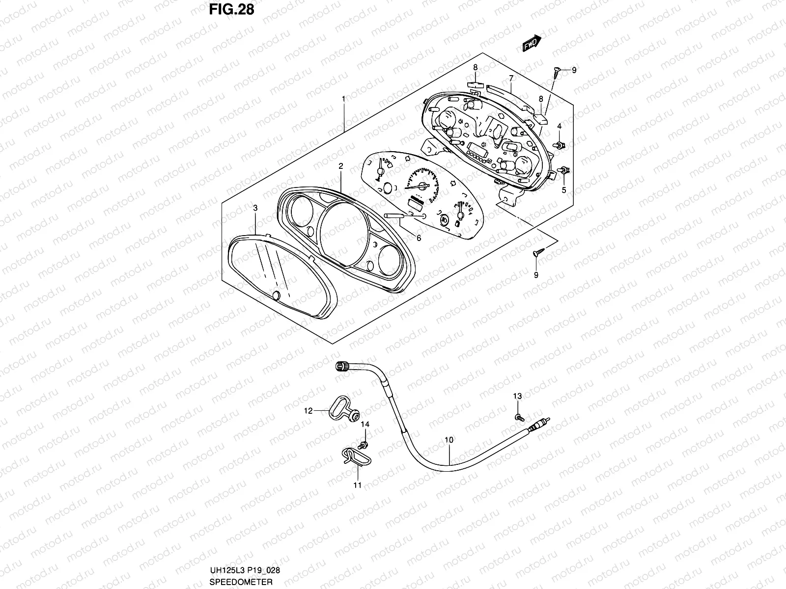 28 - SPEEDOMETER (UH125L3 P19)