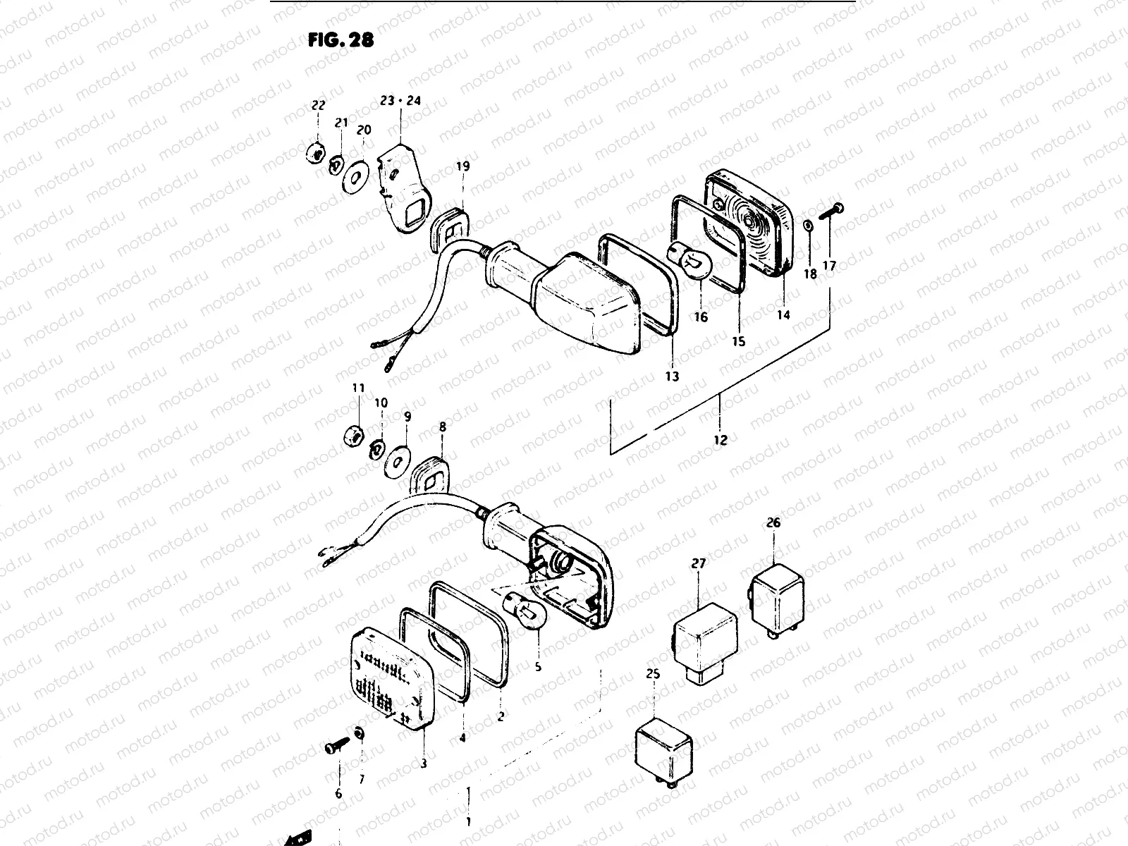 28 - TURN SIGNAL LAMP (E02, E04, E15, E16, E17, E18, E22, E26)