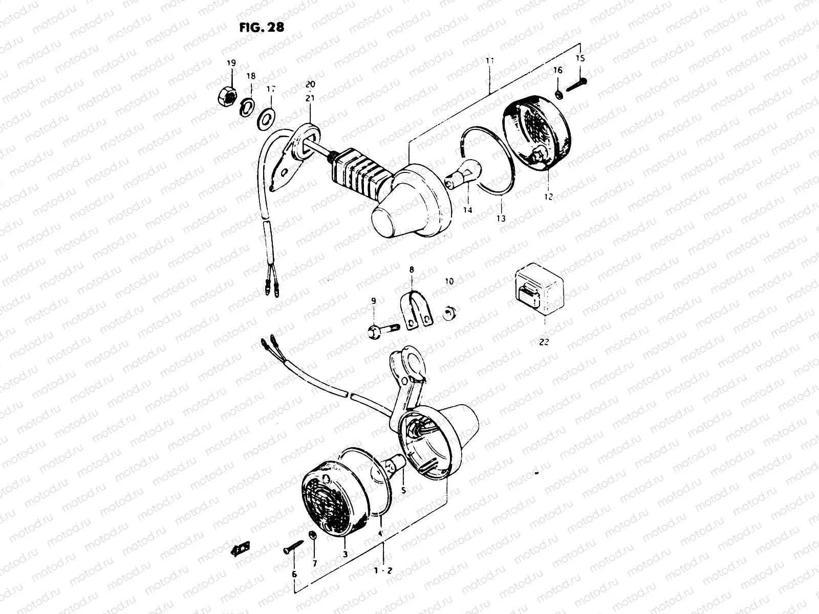 28 - TURN SIGNAL LAMP (E02, E04, E21, E25)