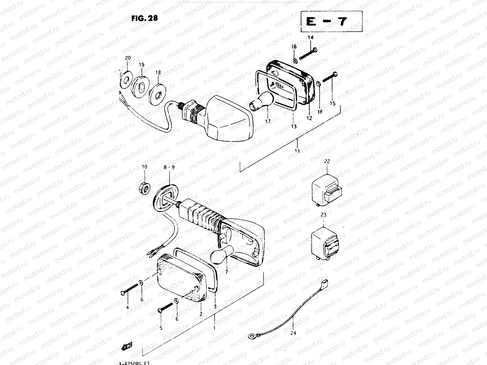 28 - TURN SIGNAL LAMP (E02,E04,E15,E16,E17,E18,E21,E22,E34,E39)
