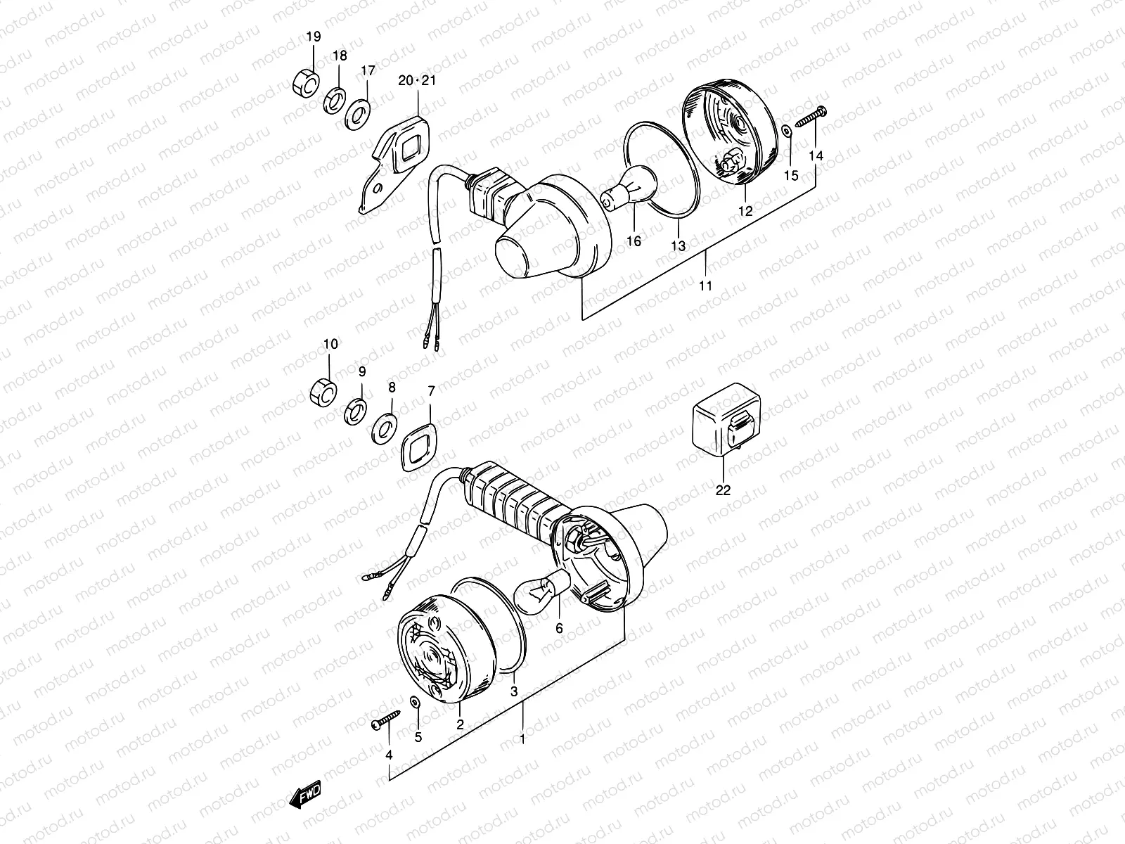 28 - TURN SIGNAL LAMP (E21)