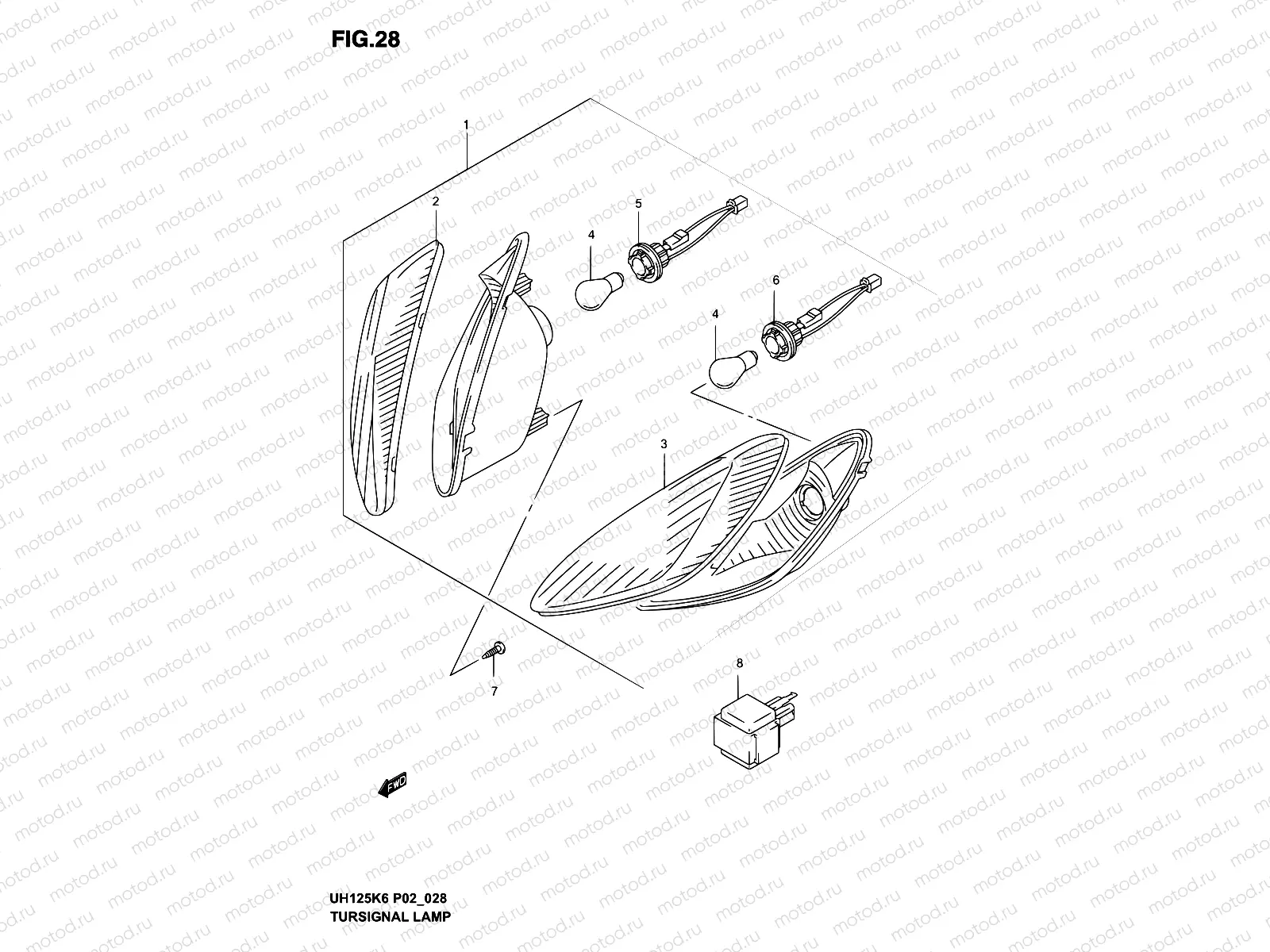 28 - TURN SIGNAL LAMP (MODEL K2/K3)