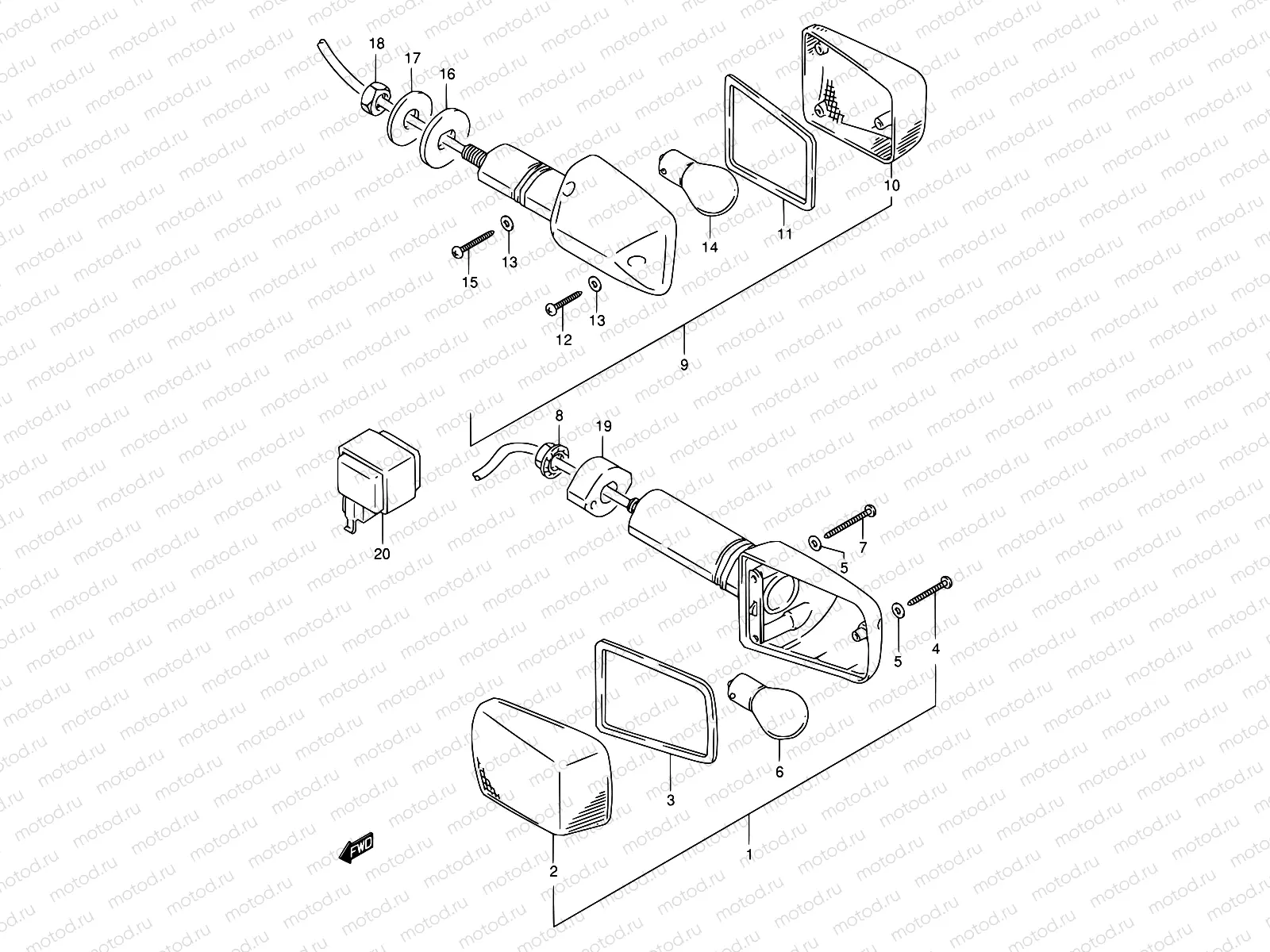 28 - TURN SIGNAL LAMP (MODEL S)