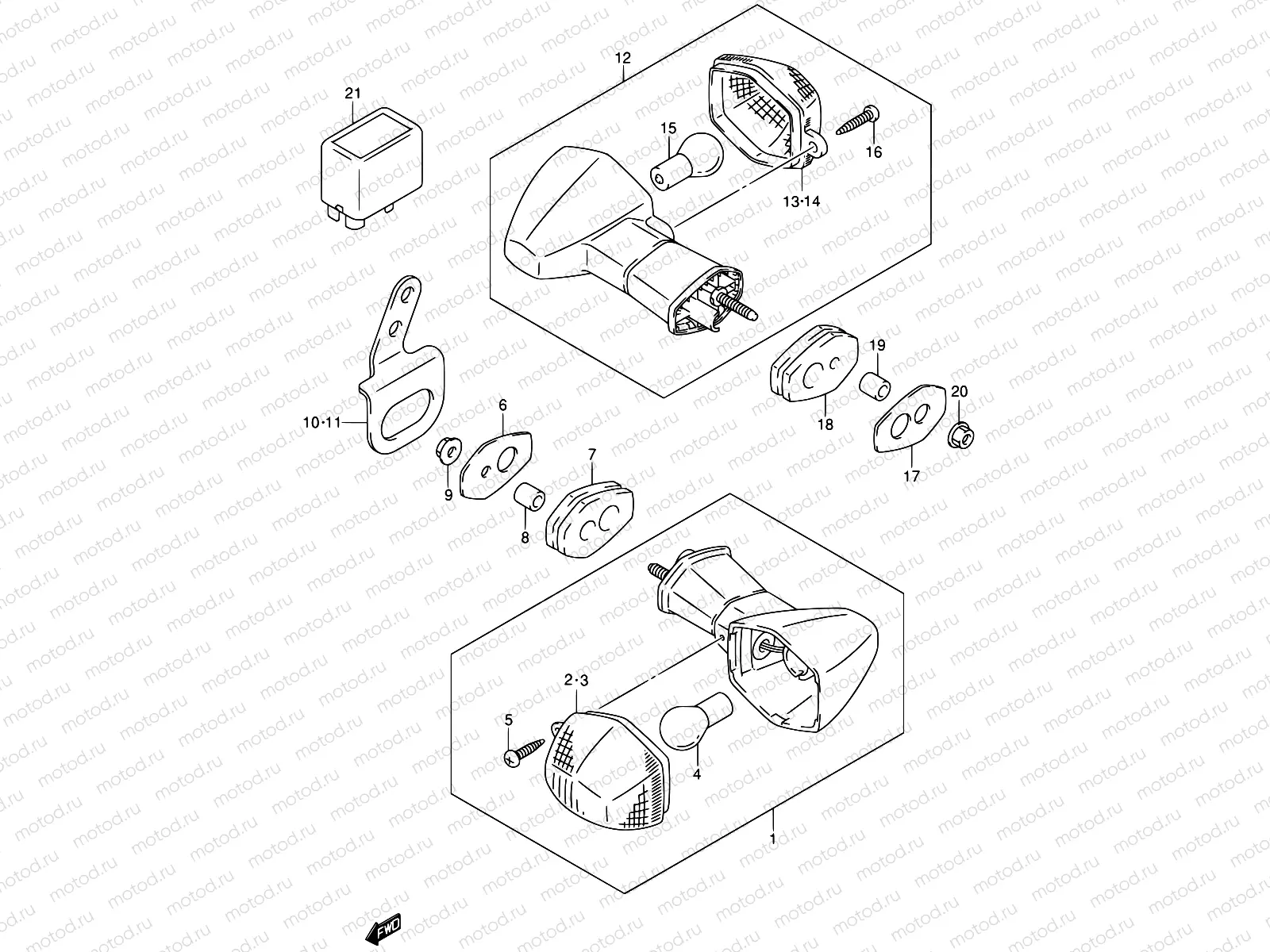 28 - TURN SIGNAL LAMP (MODEL Y/K1)
