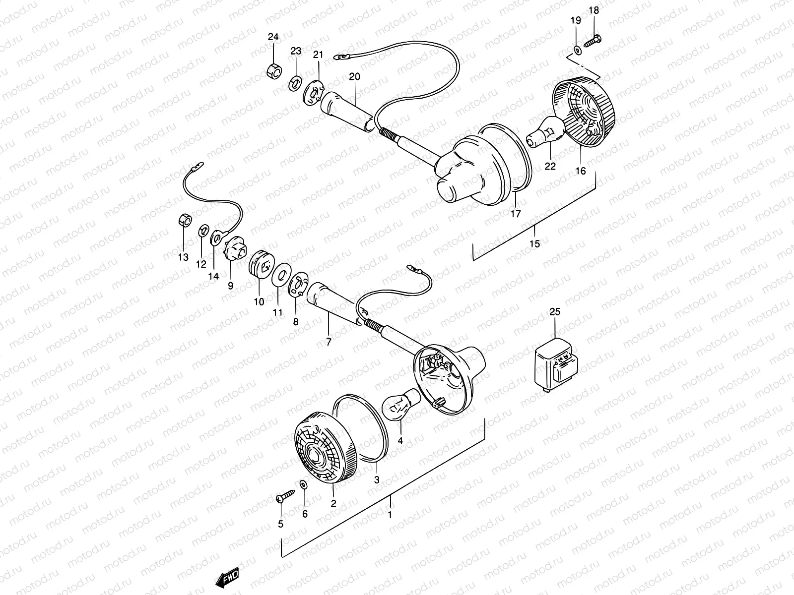 28 - TURN SIGNAL LAMP (MODEL Z/D/K E18)