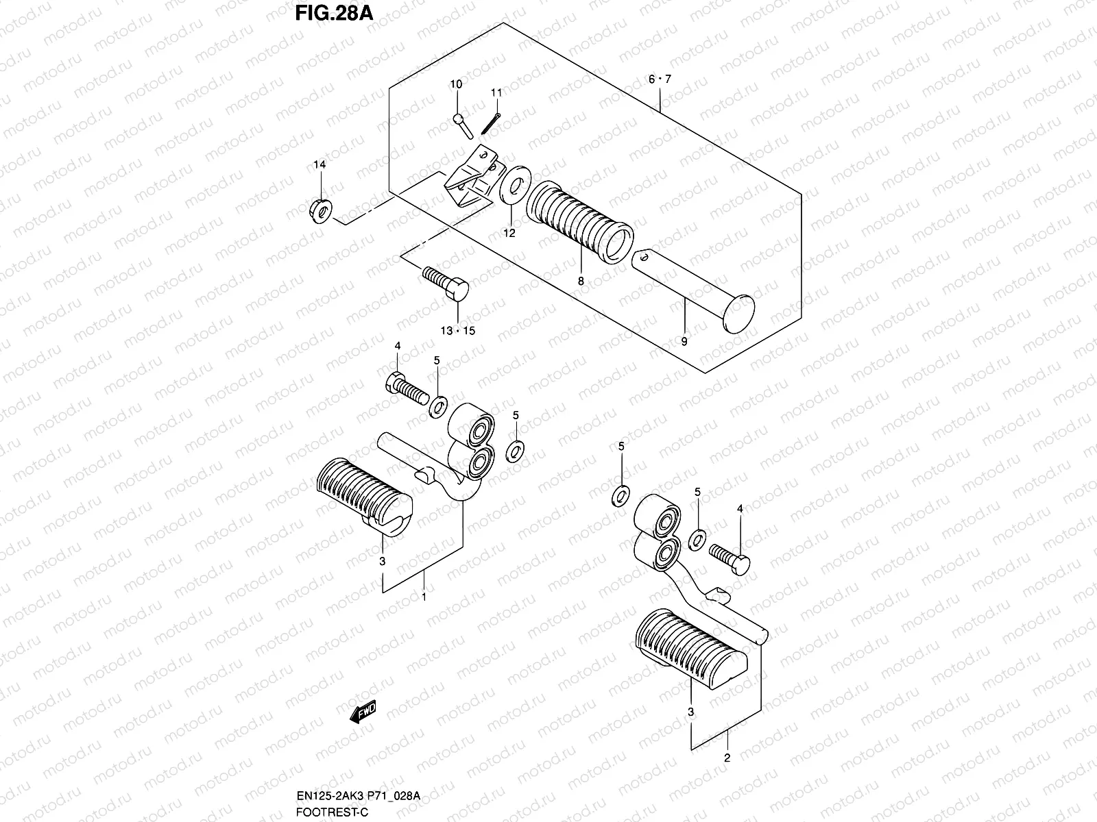 28A - FOOTREST (EN125HUK4/HUZK6/HUK7/HUK8)