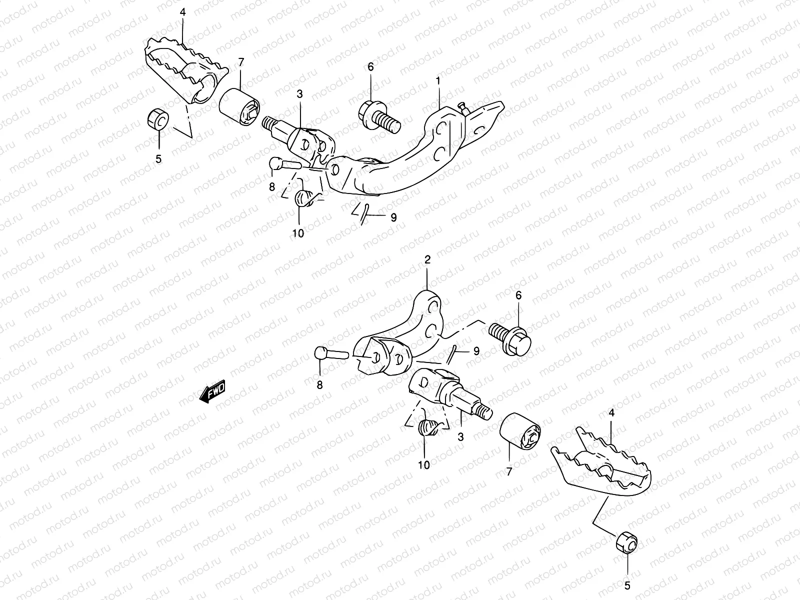 28A - FOOTREST (MODEL K2/K3/K4/K5 E24)